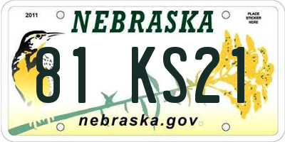 NE license plate 81KS21