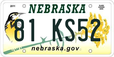 NE license plate 81KS52