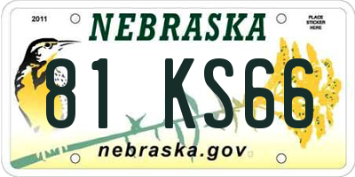 NE license plate 81KS66