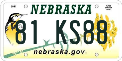 NE license plate 81KS88