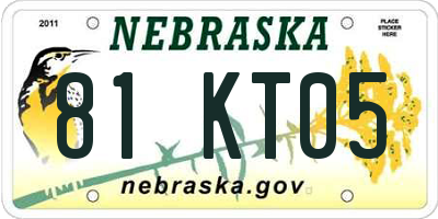 NE license plate 81KT05