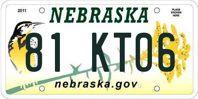 NE license plate 81KT06