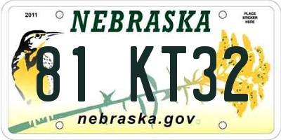 NE license plate 81KT32