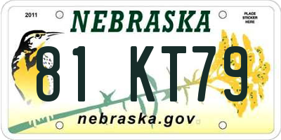 NE license plate 81KT79