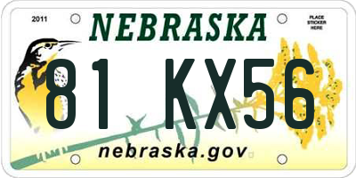 NE license plate 81KX56