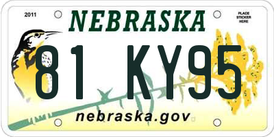 NE license plate 81KY95
