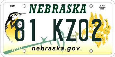 NE license plate 81KZ02