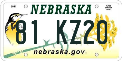 NE license plate 81KZ20
