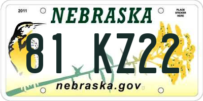 NE license plate 81KZ22