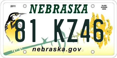 NE license plate 81KZ46