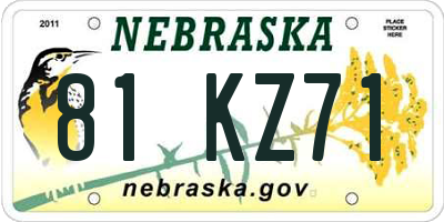 NE license plate 81KZ71