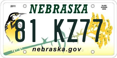 NE license plate 81KZ77