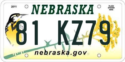 NE license plate 81KZ79
