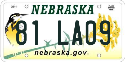 NE license plate 81LA09