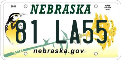 NE license plate 81LA55
