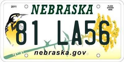NE license plate 81LA56