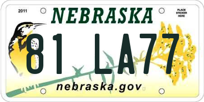 NE license plate 81LA77
