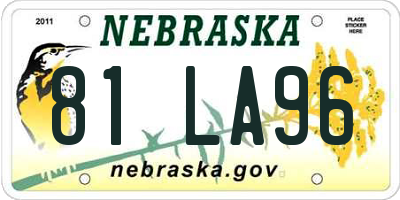 NE license plate 81LA96