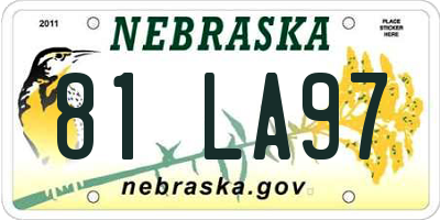 NE license plate 81LA97