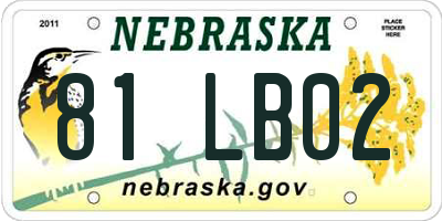NE license plate 81LB02
