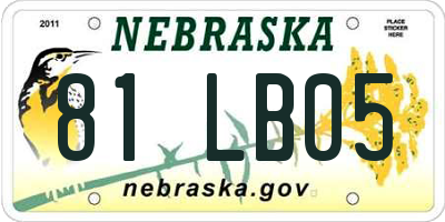 NE license plate 81LB05