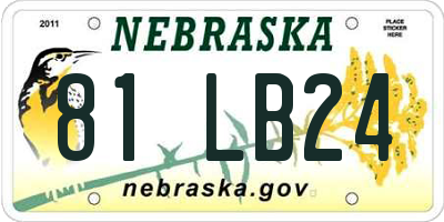 NE license plate 81LB24