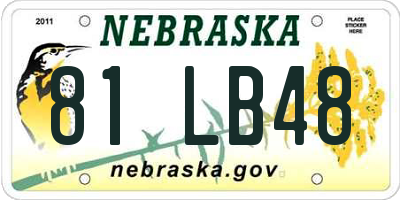 NE license plate 81LB48