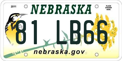 NE license plate 81LB66