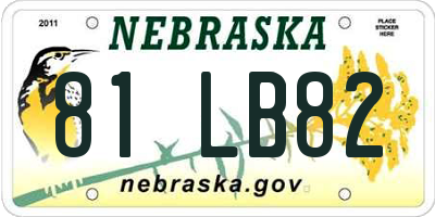 NE license plate 81LB82