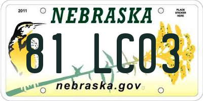 NE license plate 81LC03