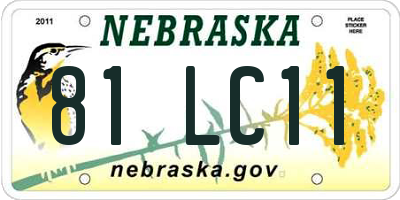 NE license plate 81LC11