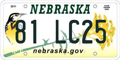 NE license plate 81LC25