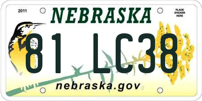 NE license plate 81LC38