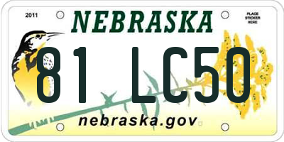 NE license plate 81LC50