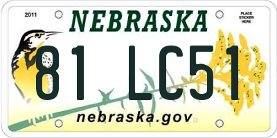 NE license plate 81LC51