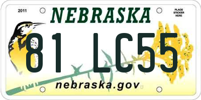 NE license plate 81LC55