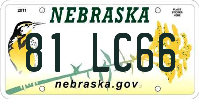 NE license plate 81LC66