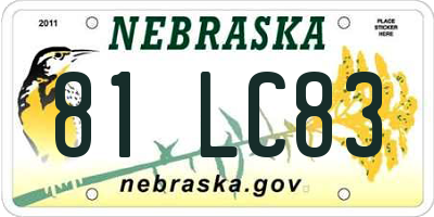 NE license plate 81LC83