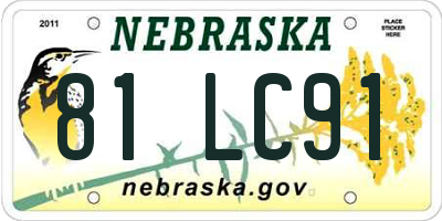 NE license plate 81LC91