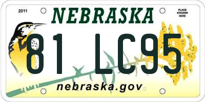 NE license plate 81LC95