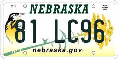 NE license plate 81LC96