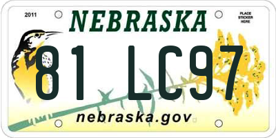 NE license plate 81LC97
