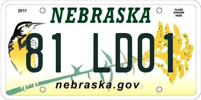 NE license plate 81LD01