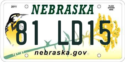 NE license plate 81LD15