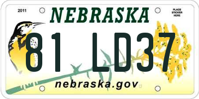 NE license plate 81LD37