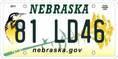 NE license plate 81LD46