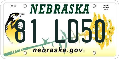 NE license plate 81LD50