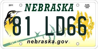 NE license plate 81LD66