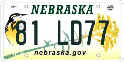 NE license plate 81LD77