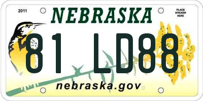 NE license plate 81LD88